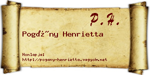 Pogány Henrietta névjegykártya