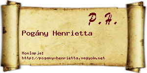 Pogány Henrietta névjegykártya